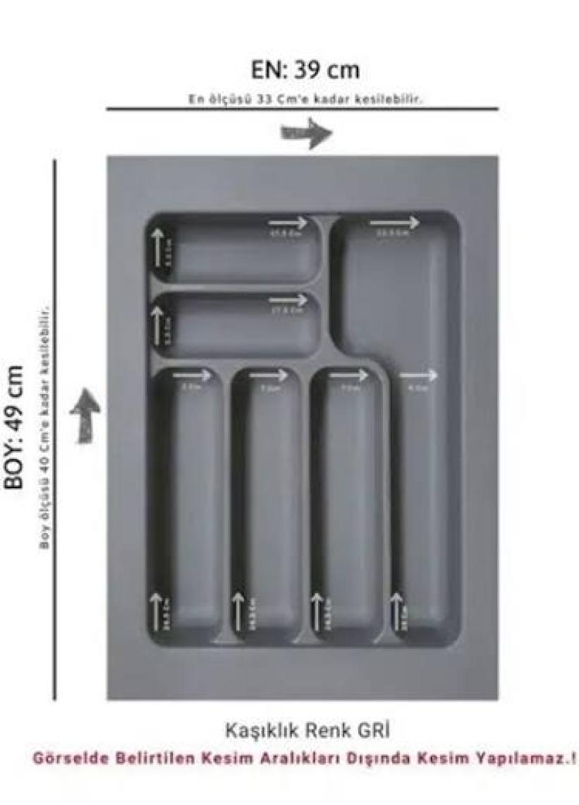 Starax 39x49 Cm Antrasit Plastik Kaşıklık 6 Gözlü (S-2284-AP)