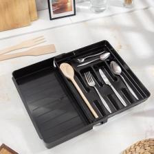 EW's Kitchenware Ayarlanabilir Çekmece İçi Kaşıklık Siyah