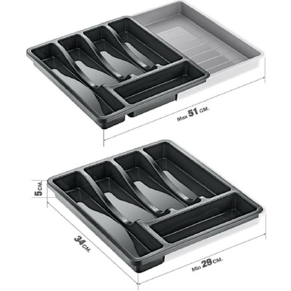 Box Up Uzayabilen, Kayar Kızaklı Raylı Sistem, Ayarlanabilir Pratik Çekmece İçi Kaşık ve Çekmece Düzenleyici Kaşıklık Organizer