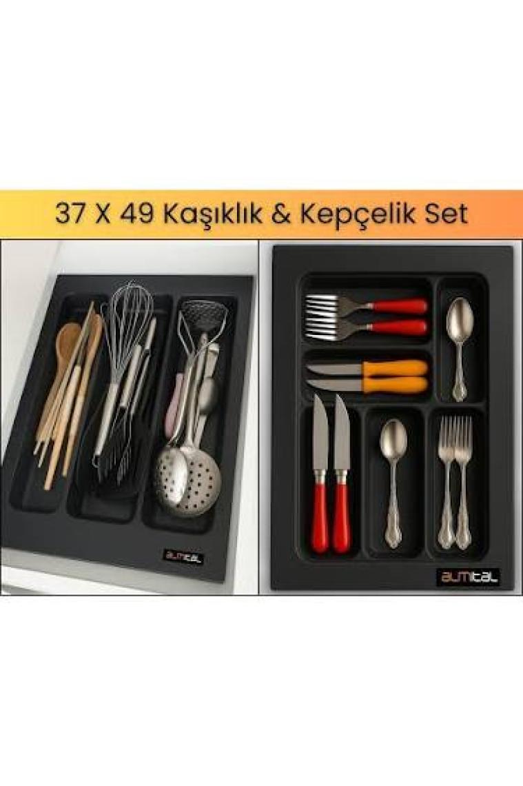 ALMITAL 37x49 Cm. Antrasit Kaşıklık Ve Kepçelik 2'li Set (32x40 cm'e kadar kesilebilir)