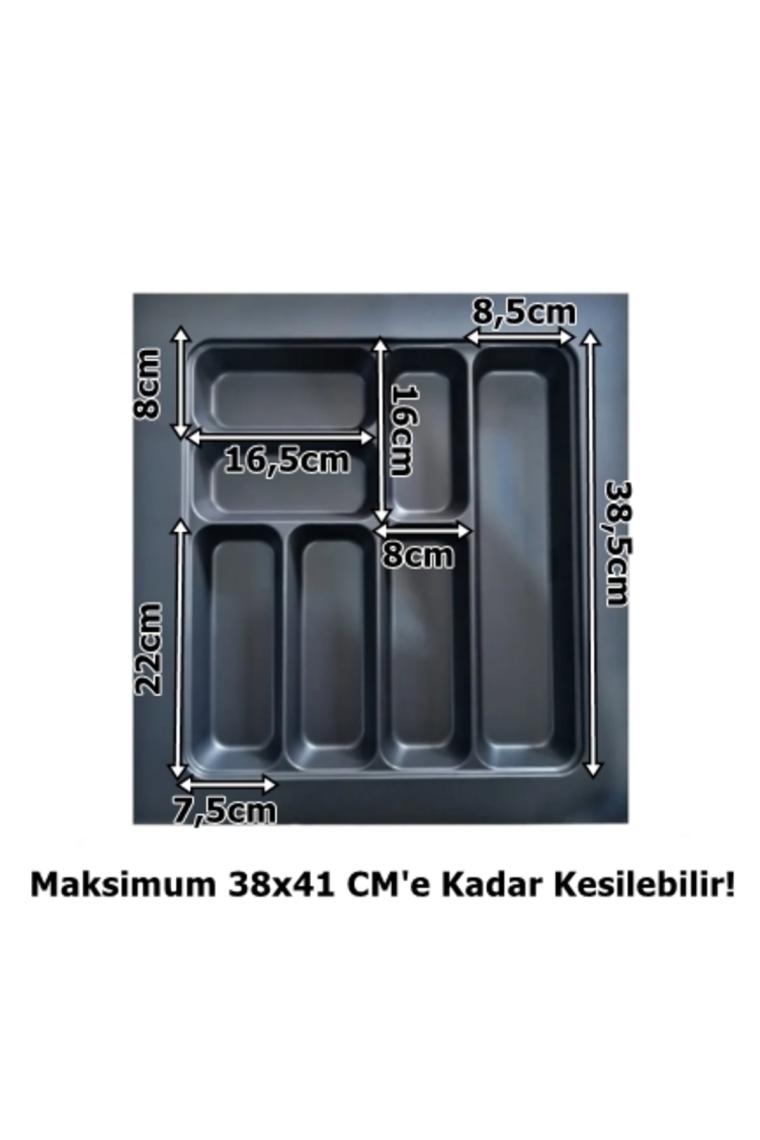 47x49 cm. 7 gözlü Antrasit Çekmece Içi Kaşıklık 38X41 Cm'e Kadar Kesilebilir-ücretiz kesim