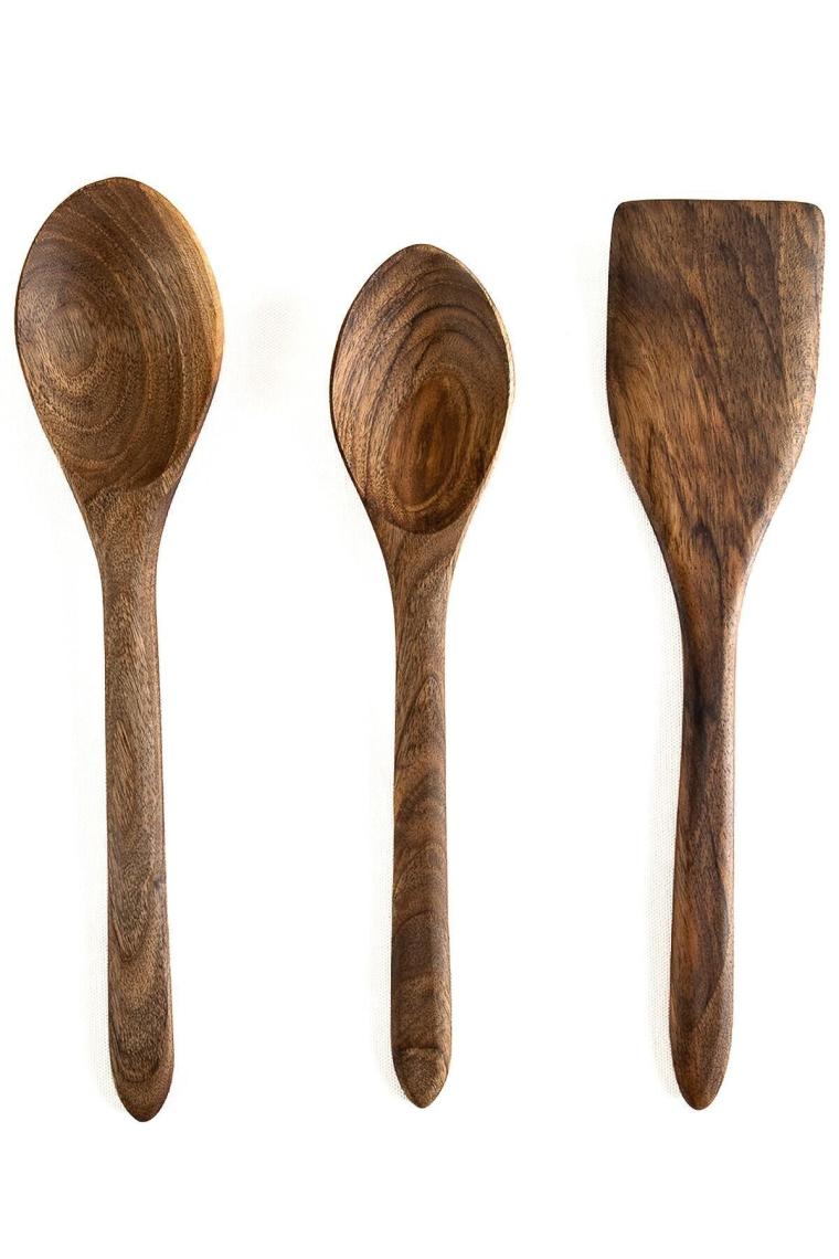 Ceviz Ağacı El Yapımı Tahta Kaşık Ve Spatula Seti 30 Cm.