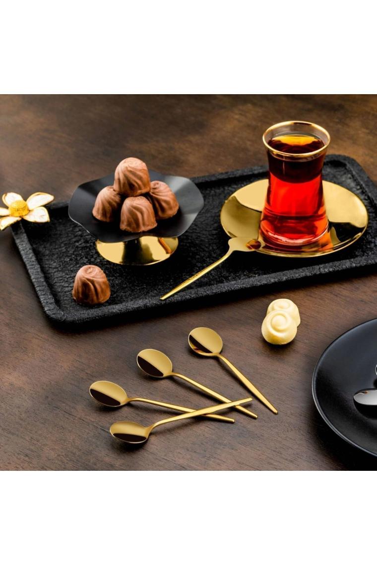 Mess 6'lı Çay Kaşık Titanyum Gold