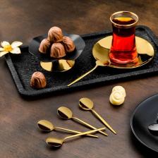 Mess 6'lı Çay Kaşık Titanyum Gold