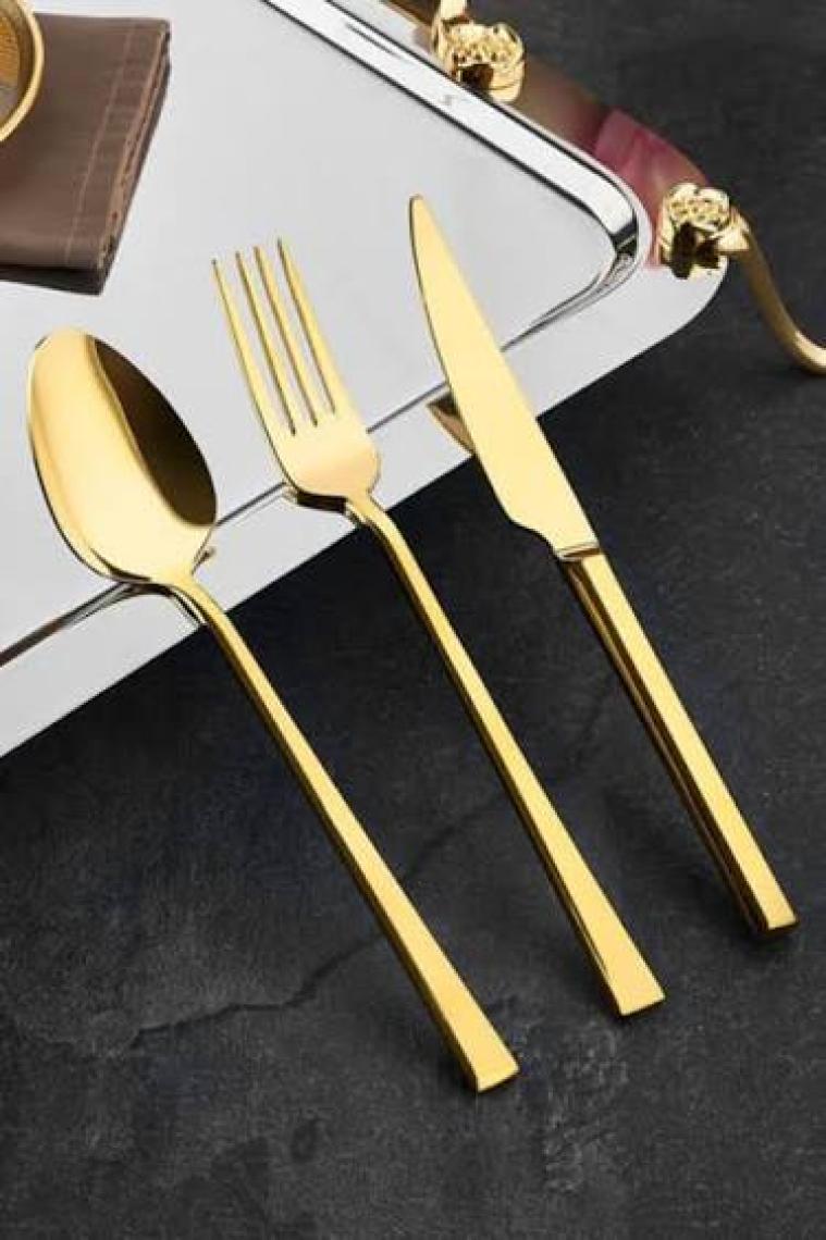 Özlife Hüma Titanyum Gold 36 Parça Çatal Kaşık Bıçak Takımı