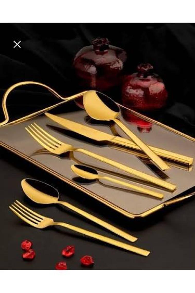 Özlife Hüma Titanyum Gold 36 Parça Çatal Kaşık Bıçak Takımı