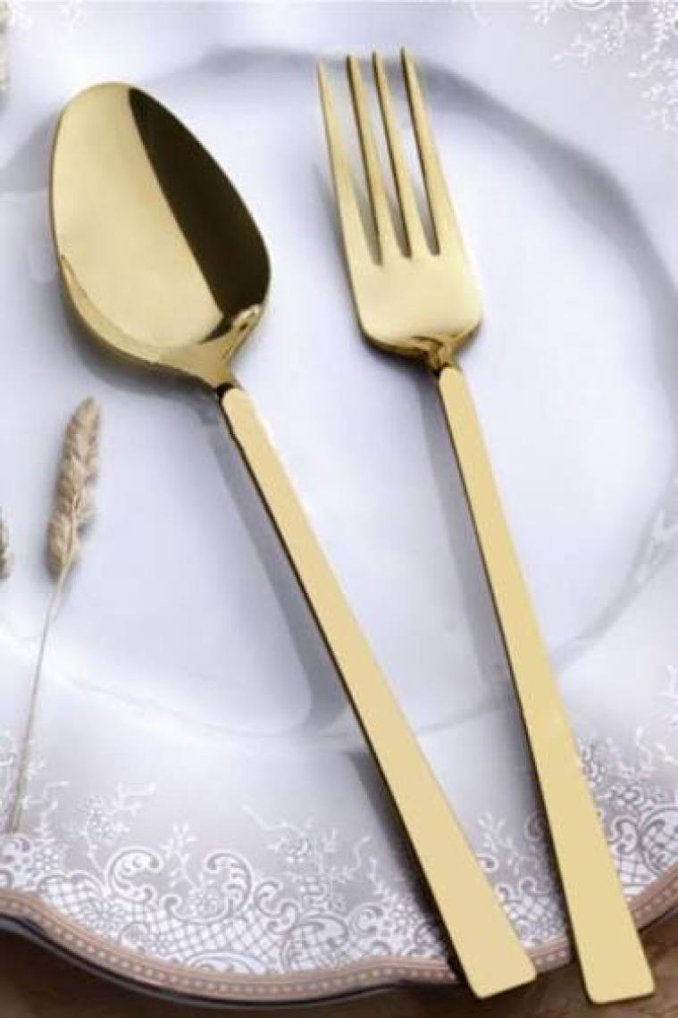 Özlife Hüma Titanyum Gold 36 Parça Çatal Kaşık Bıçak Takımı