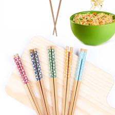 5 Çift Desenli Yıkanabilir Kore Çin Bambu Chopsticks Yemek Çubuğu | Desenli Bambu Chopstick
