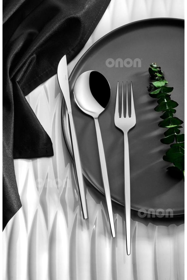 Onon Mokka 60 Parça Çatal Kaşık Bıçak Takımı 18/0-Nescafe Kaşıklı