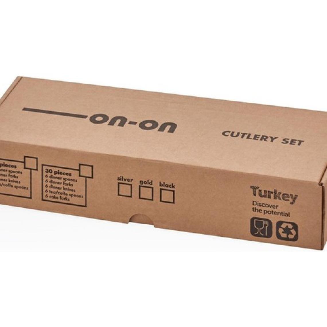 Onon Mokka Modern Görünümlü 24 Parça Çatal Kaşık Bıçak Seti 18/0