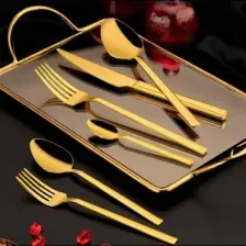 Titanyum Çatal Kaşık Takımı Gold 36 Parça