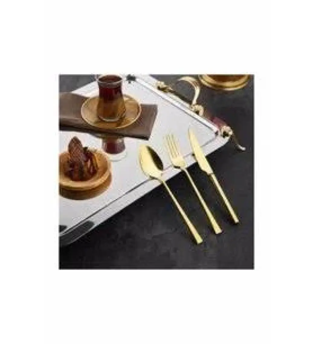 Titanyum Çatal Kaşık Takımı Gold 36 Parça