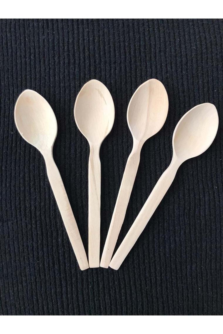 Ahşap Kaşık 23 Cm Tahta Kaşık 4 Adet