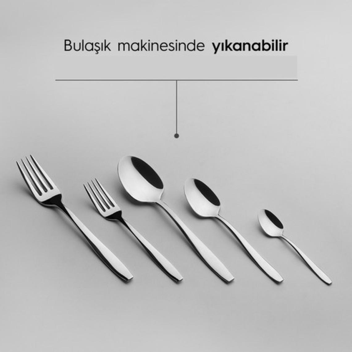 Nehir Sahra Sade 12 Kişilik 60 Parça Kutulu Aile Çatal Kaşık Takımı