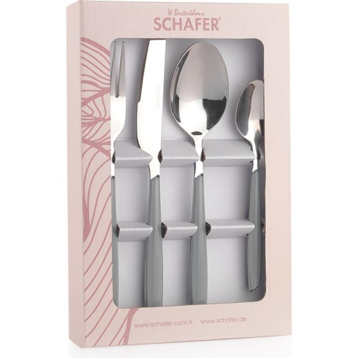 Schafer Mona 24 Parça Çatal Kaşık Bıçak Takımı-Gri