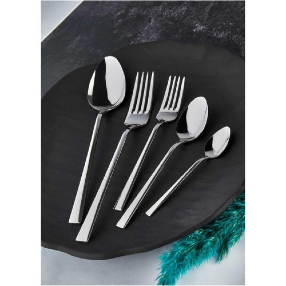 Arvey 60 Parça 12 Kişilik Natural Çatal Kaşık Takımı Düz Model