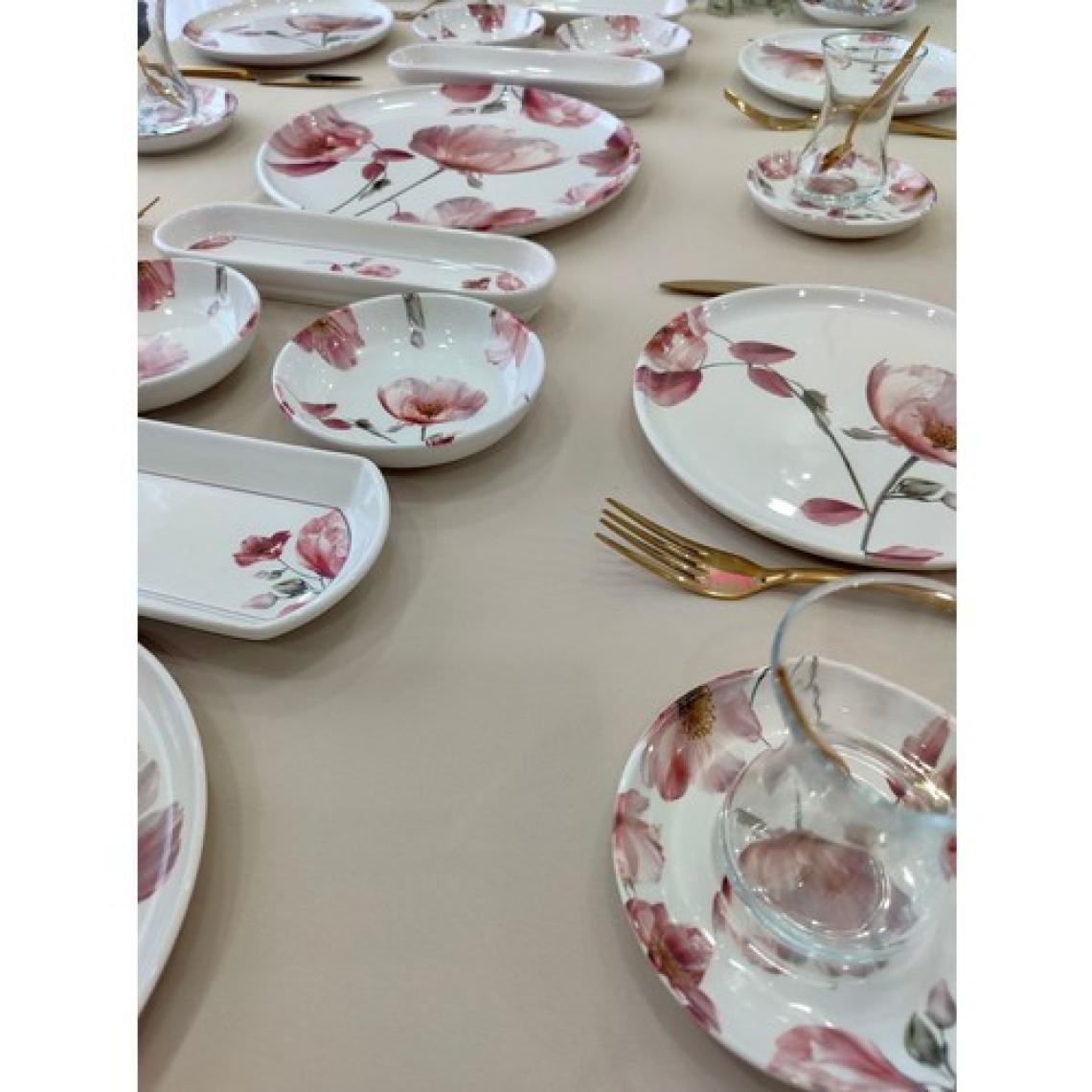 Yiğit Seramik Züccaciye Charming Rose 6 Kişilik 21 Parça Kahvaltı Takımı Kahvaltı Seti