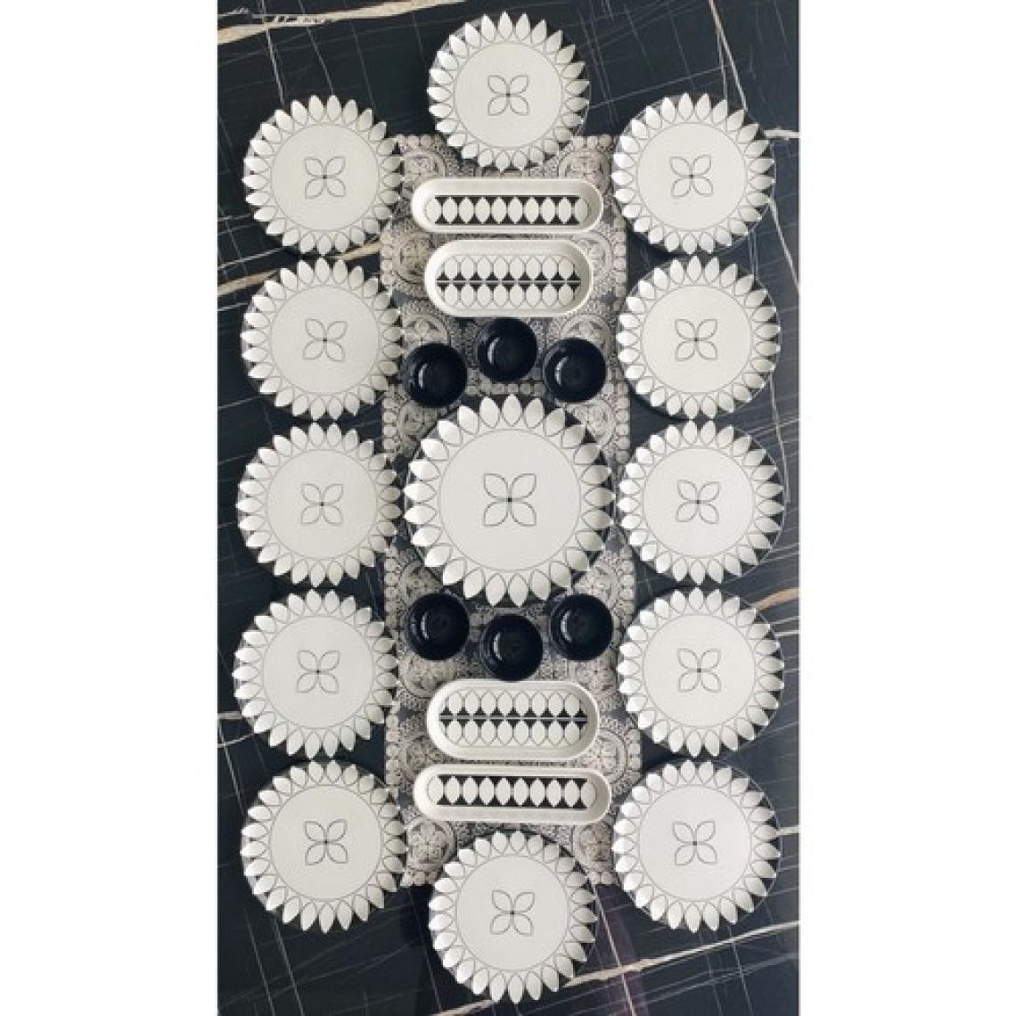 Siyah Elips Model 12 Kişilik 23 Parça Kahvaltı Takımı