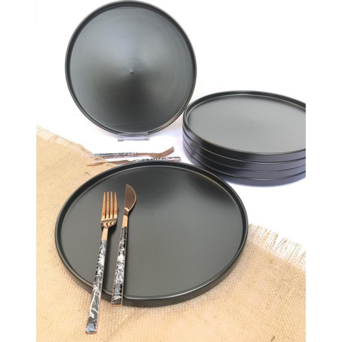 Gulhanile Stackable Mat Siyah 6 Parça 6 Kişilik Servis Kahvaltı Takımı