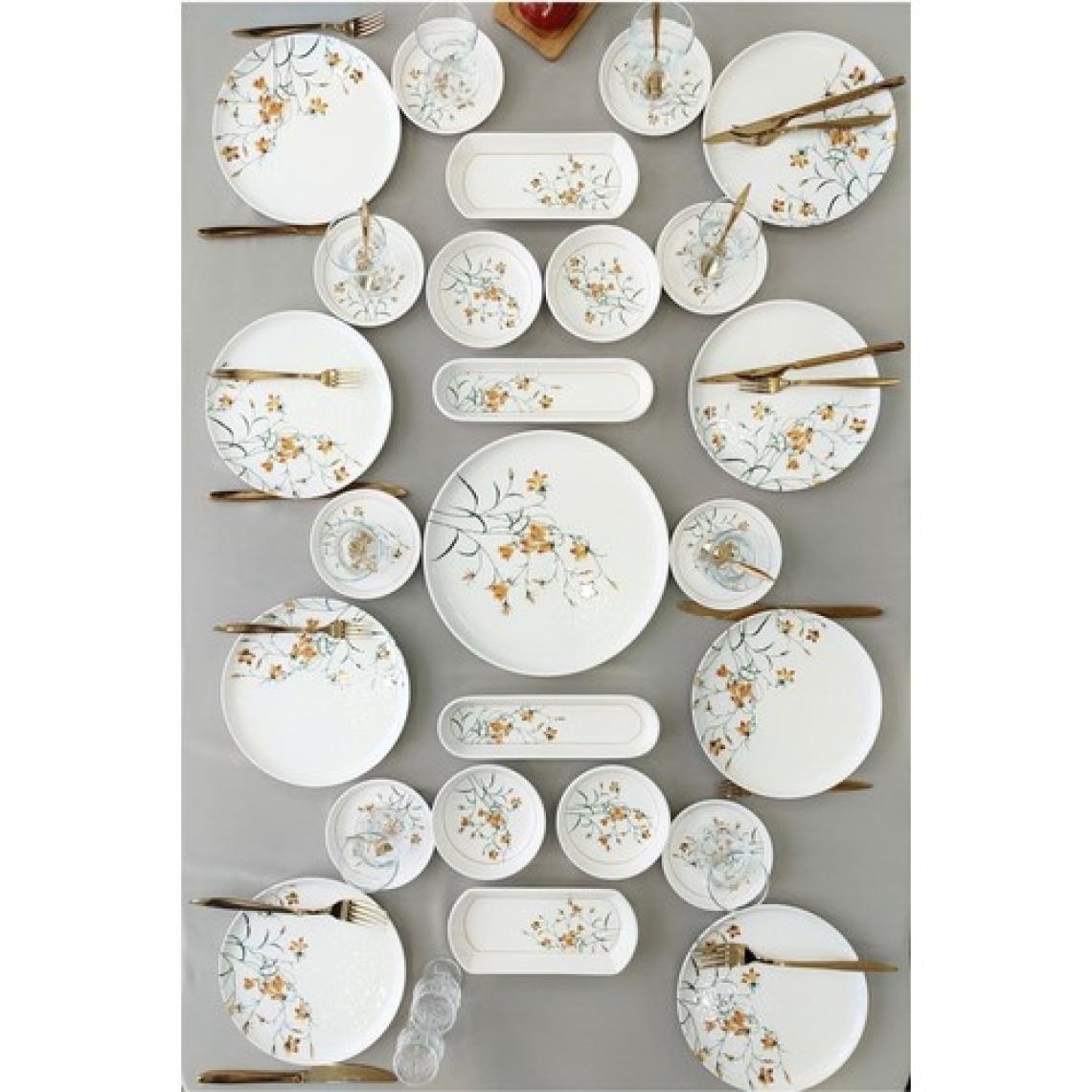 Yiğit Seramik Züccaciye Çiğdem Model 8 Kişilik 25 Parça Kahvaltı Takımı Kahvaltı Seti[ Sarı 8]