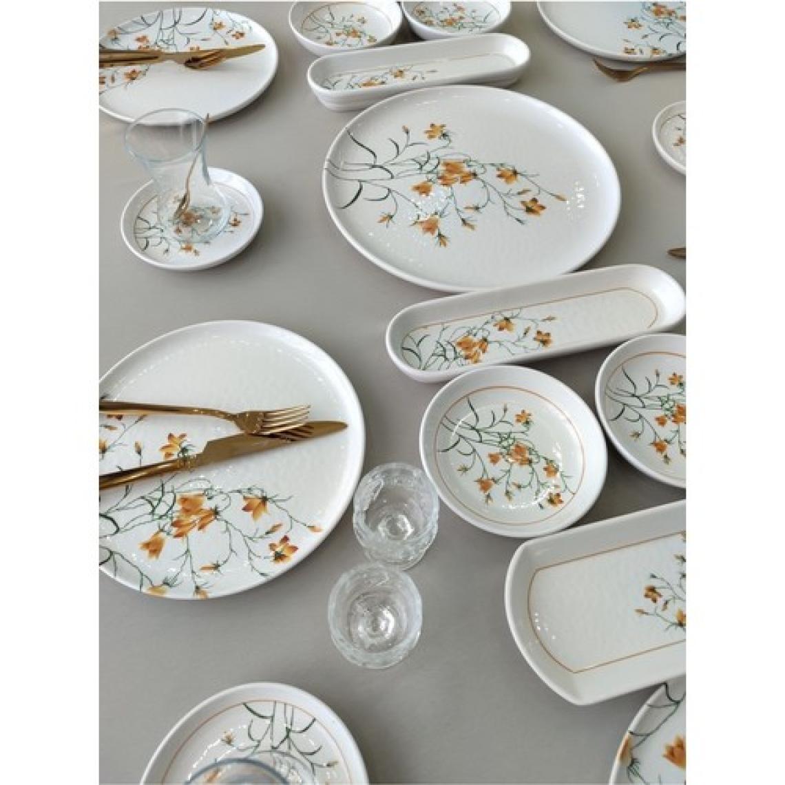 Yiğit Seramik Züccaciye Çiğdem Model 8 Kişilik 25 Parça Kahvaltı Takımı Kahvaltı Seti[ Sarı 8]