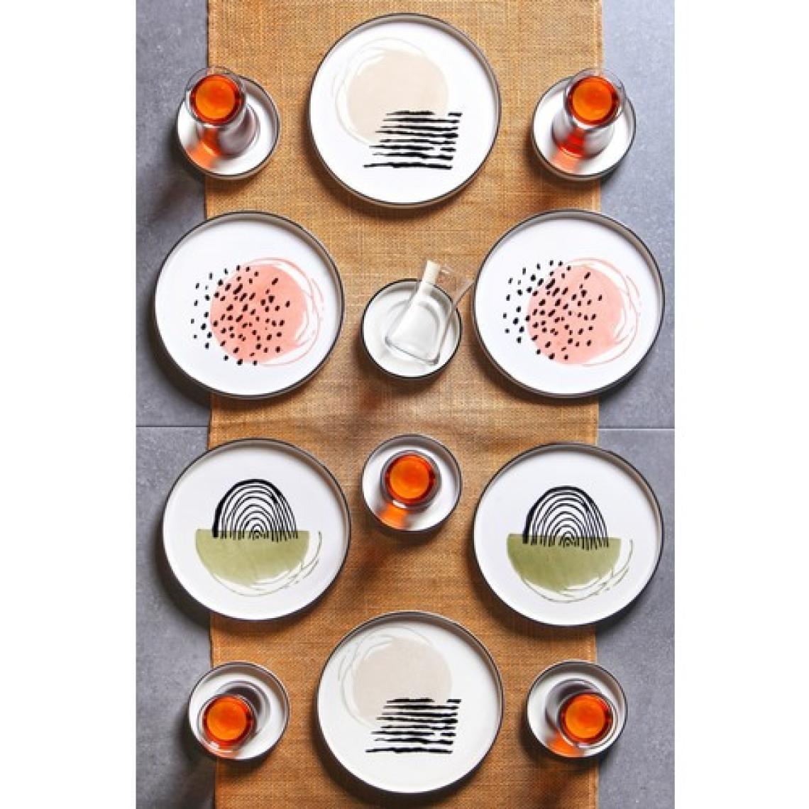 Kitchen Life 18 Parça Stackable Postmodern Kahvaltı Takımı Seti - Çay Bardaklı Kahvaltı Takımı Çay Seti