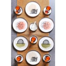 Kitchen Life 18 Parça Stackable Postmodern Kahvaltı Takımı Seti - Çay Bardaklı Kahvaltı Takımı Çay Seti