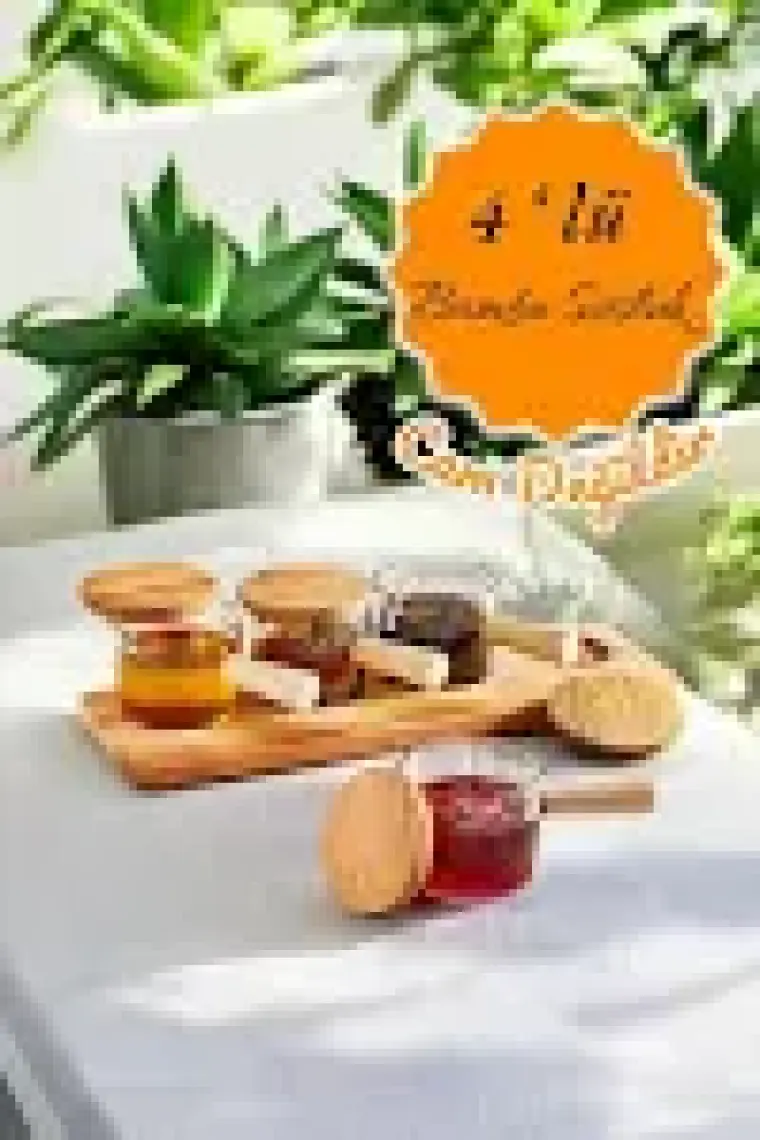 Mithra Life 4 Adet Ahşap Saplı Standlı Mika Şeffaf Sunumluk Sosluk Reçellik Çerezlik MIT1152
