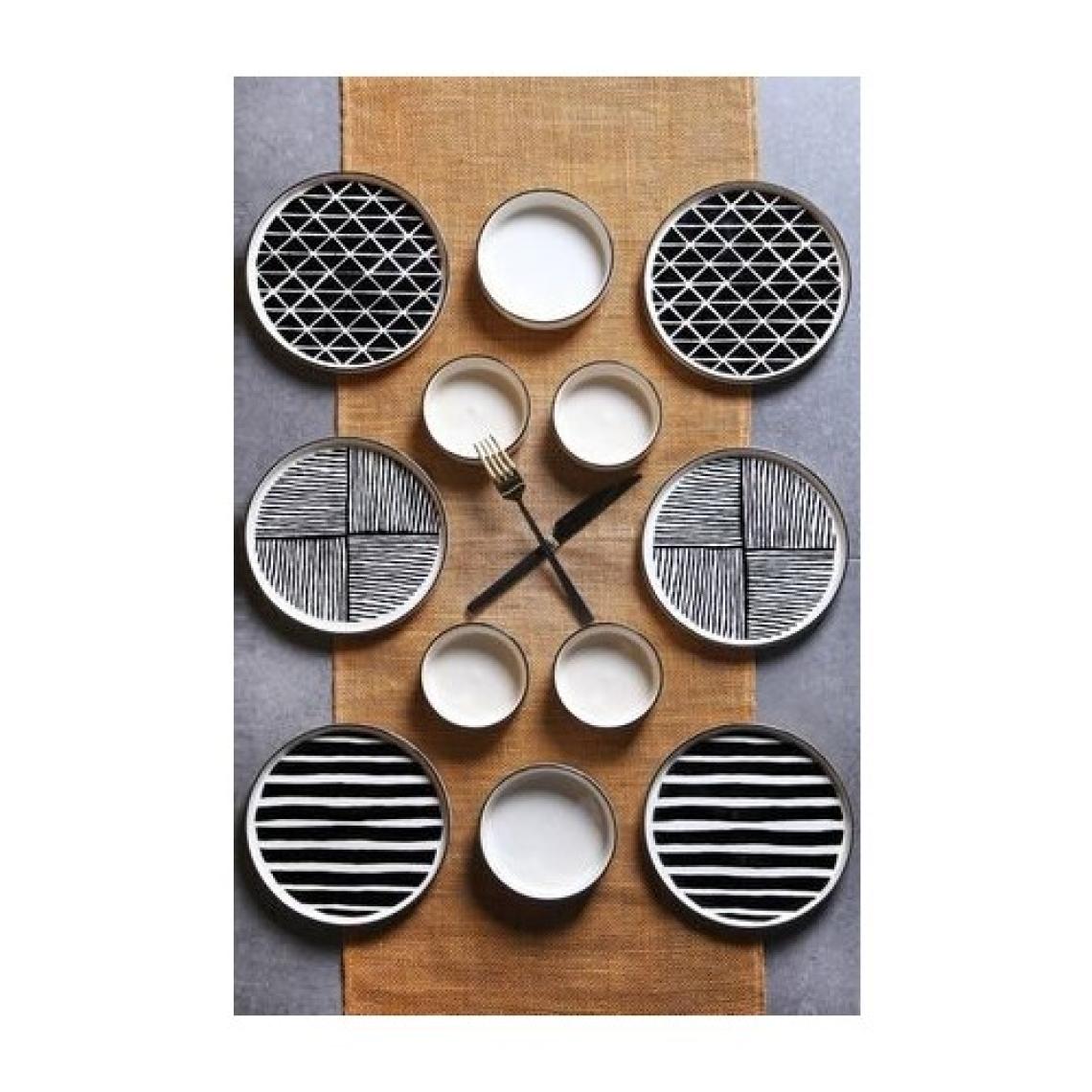 Kitchen Life 12 Parça 6 Kişilik Stackable Evil Eyes Kahvaltı Takımı - Lüx Kahvaltılık Sunum Tabağı Seti