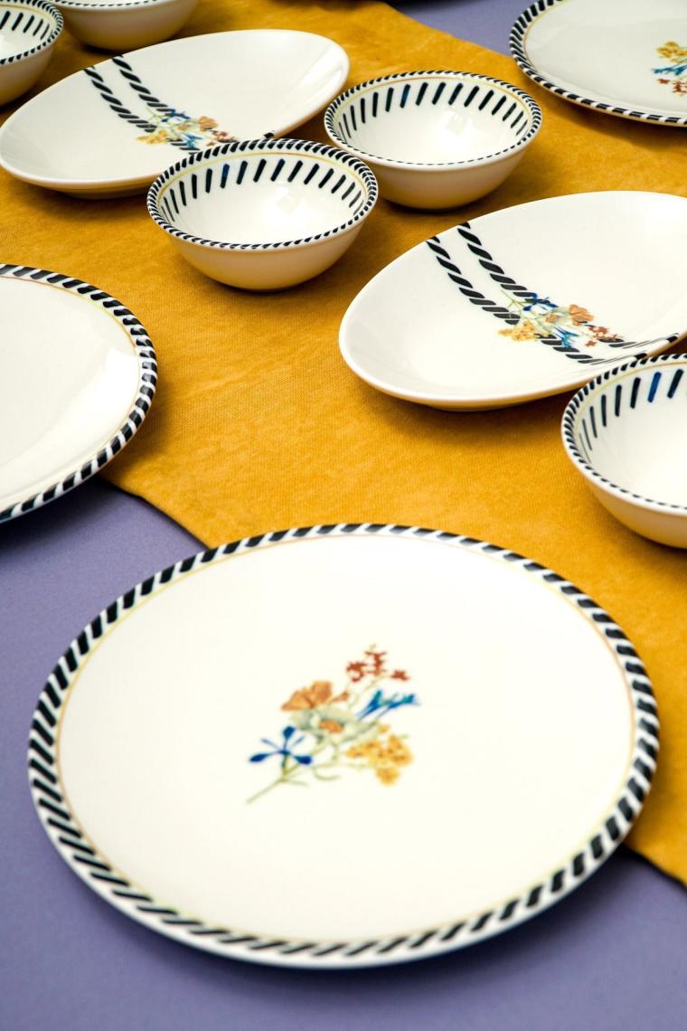 Demet 16 Parça 6 Kişilik Porselen Kahvaltı Takımı