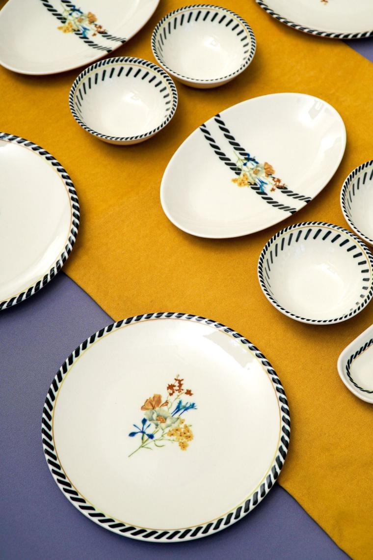 Demet 16 Parça 6 Kişilik Porselen Kahvaltı Takımı