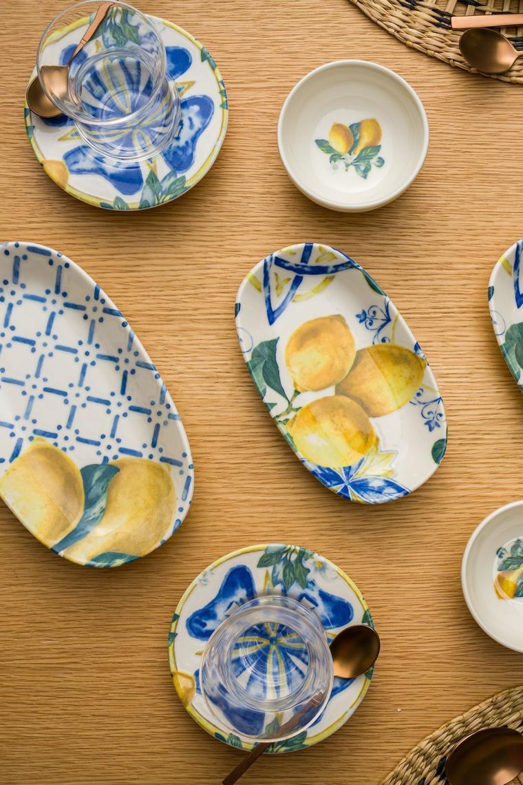 Chichi Home LemonGrove 26  Parça 6 Kişilik Çay Bardaklı Porselen Kahvaltı Seti