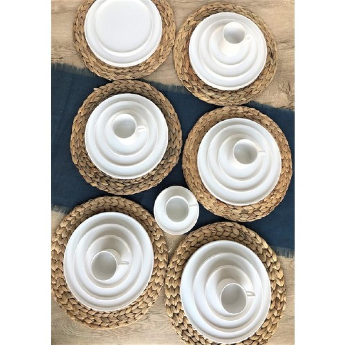 Gulhanile Stackable Mat Beyaz 24 Parça 6 Kişilik Servis Kahvaltı Takımı