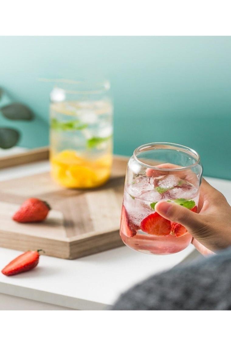 Vigentino 2 Adet Cam Pipetli Kola Kutusu Şeklinde Borosilikat Sunum Bardağı (4'lü Set)