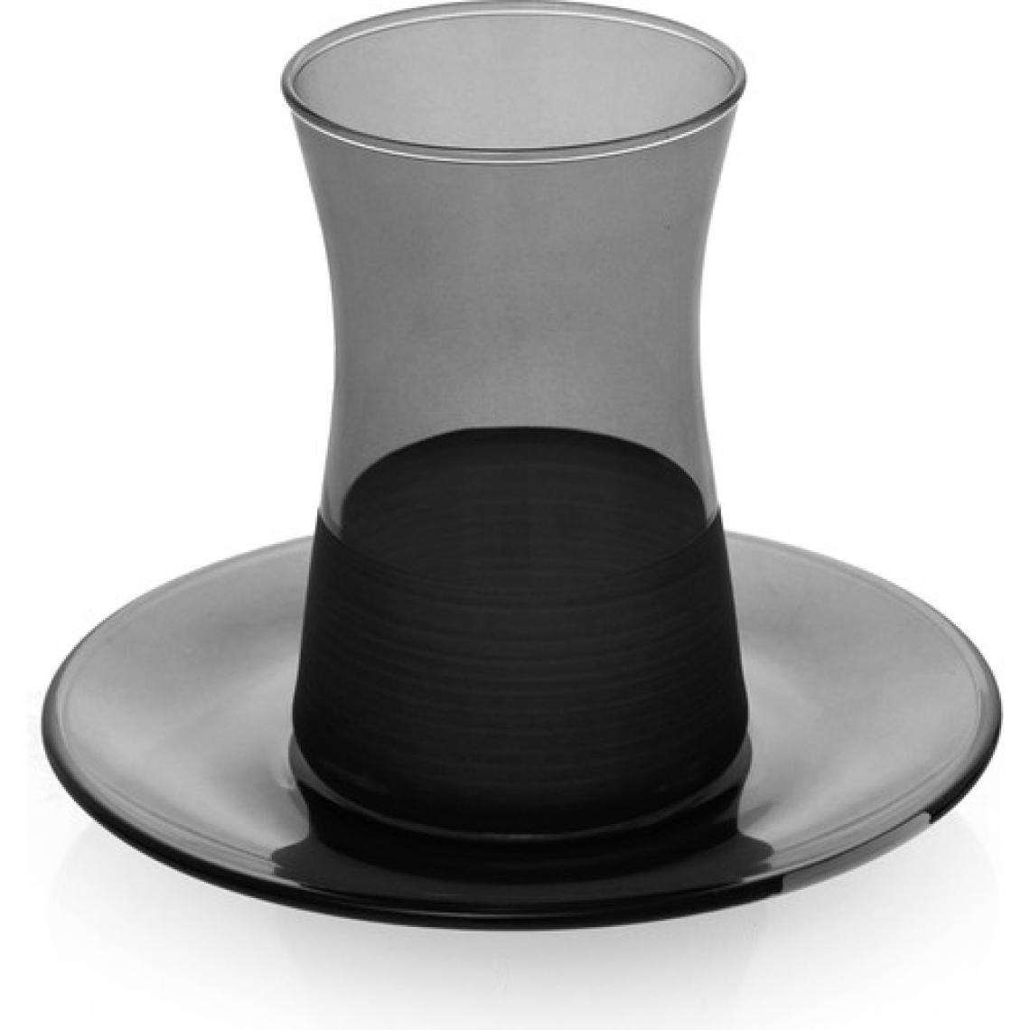 Rakle Matte 12 Parça Çay Seti - Siyah - 132 ml