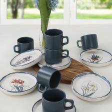 Stackable Çay Takımı Anadolu Çiçekleri 12 Parça 6 Kişilik