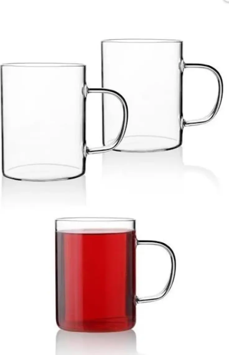3 Parça 200 ml Isıya Dayanıklı Şeffaf Borosilikat Cam Bardak Seti - Kahve ve Çay İçin