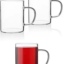 3 Parça 200 ml Isıya Dayanıklı Şeffaf Borosilikat Cam Bardak Seti - Kahve ve Çay İçin