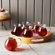 Arow Keyif Borosilikat 6'lı Tombik Çay Bardağı