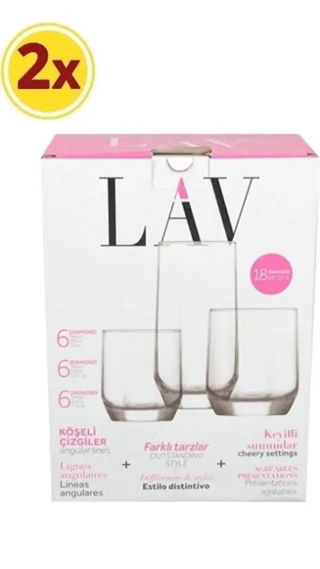 Lav Diamond 36 Parça Bardak Seti - Su Bardağı Seti Takımı