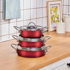 Karaca Ateş Emaye 6 Parça Omlet Sahan Set Bordo