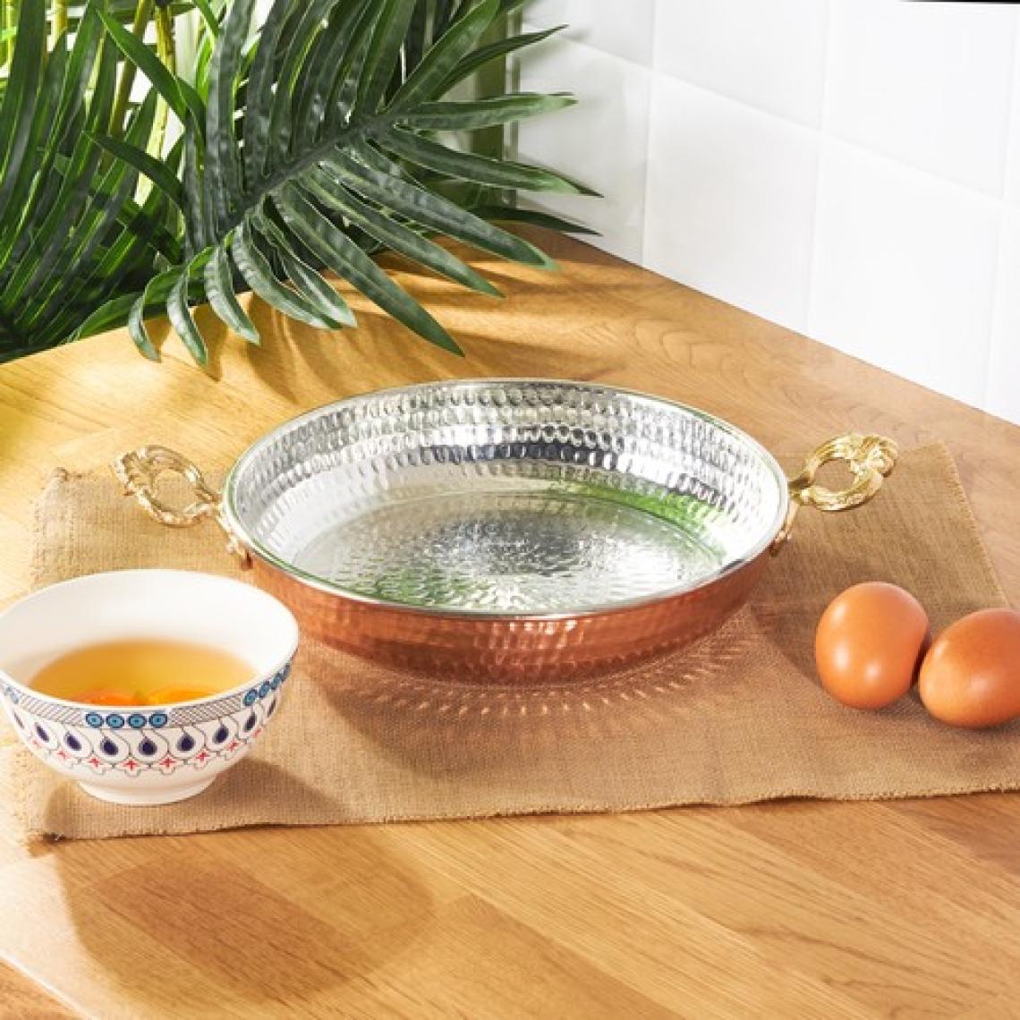 Karaca Antık Bakır Sahan 22 cm
