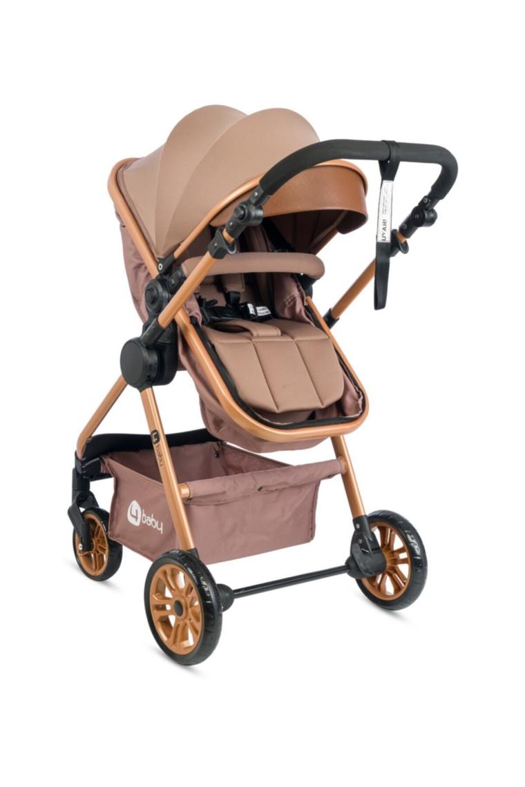 4 Baby Cool Gold Travel Sistem Bebek Arabası Kahverengi