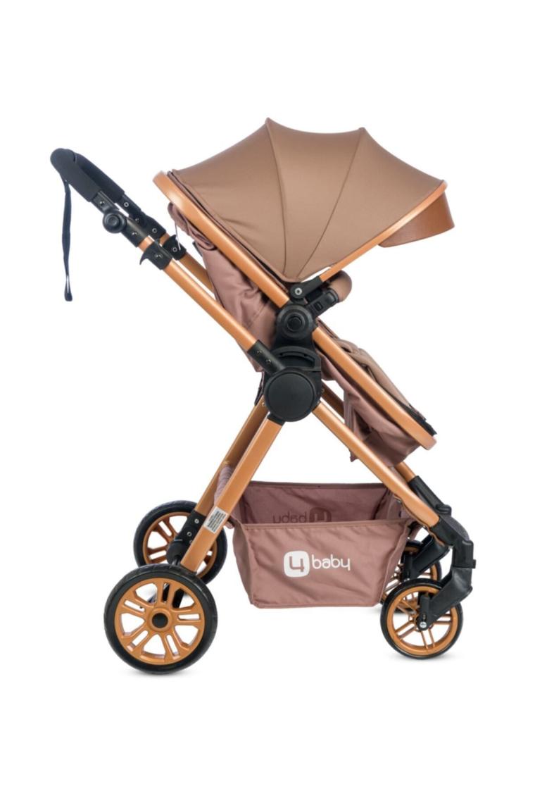4 Baby Cool Gold Travel Sistem Bebek Arabası Kahverengi