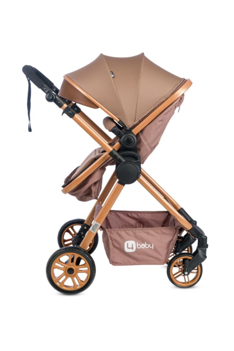 4 Baby Cool Gold Travel Sistem Bebek Arabası Kahverengi