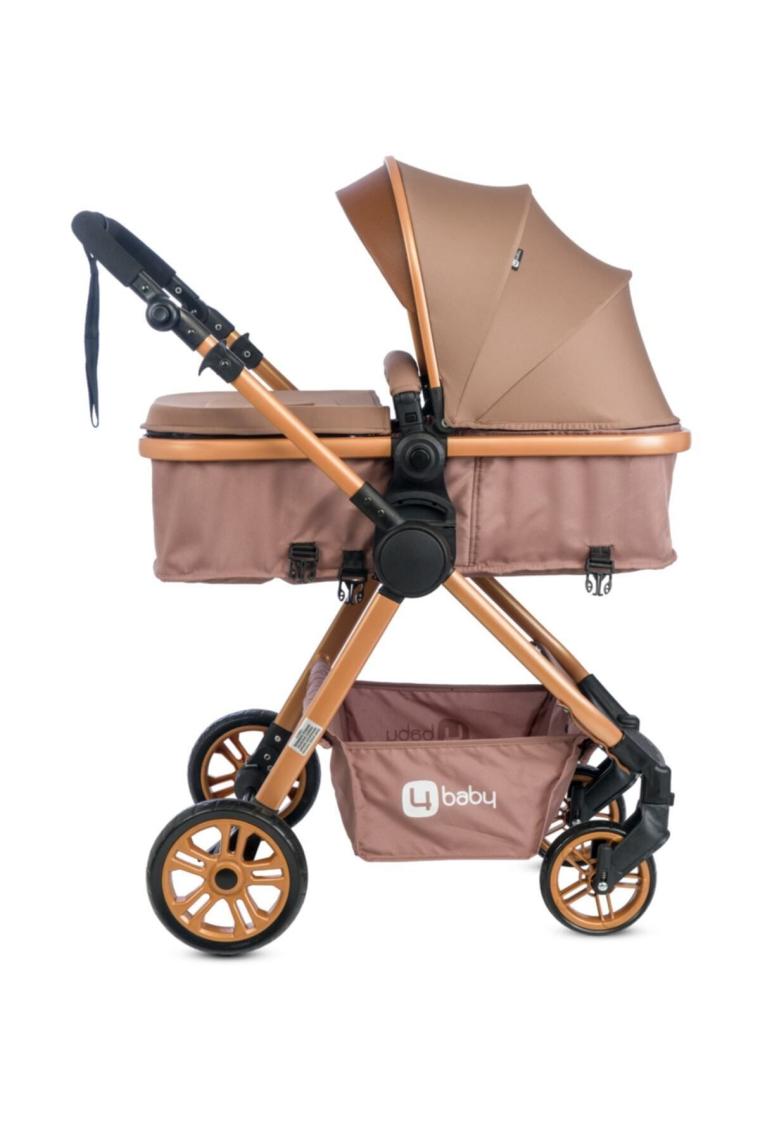 4 Baby Cool Gold Travel Sistem Bebek Arabası Kahverengi