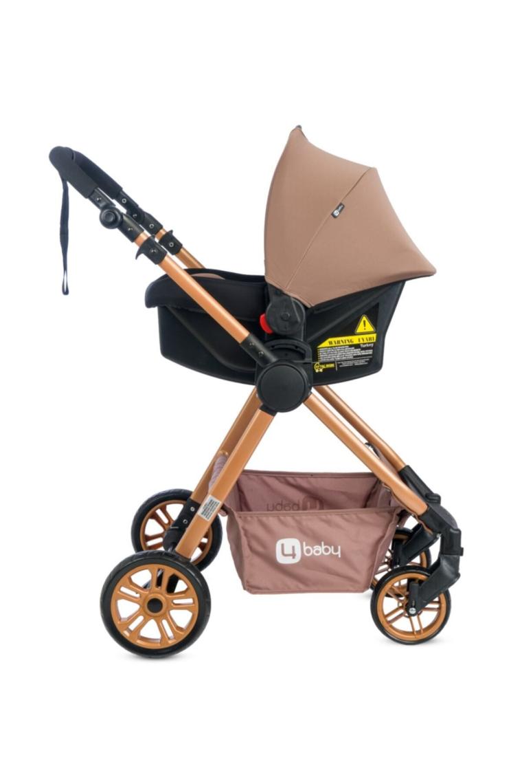 4 Baby Cool Gold Travel Sistem Bebek Arabası Kahverengi