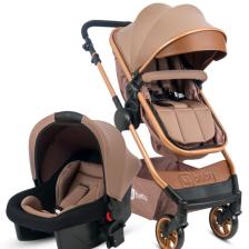4 Baby Cool Gold Travel Sistem Bebek Arabası Kahverengi