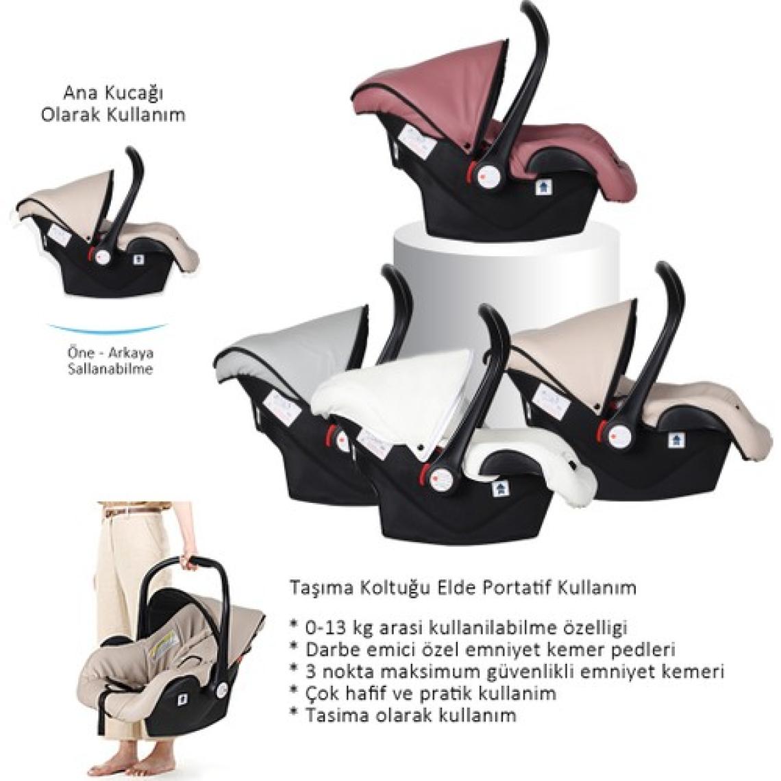 Huggy Egg 6 In 1 Travel Sistem Bebek Arabası Gri