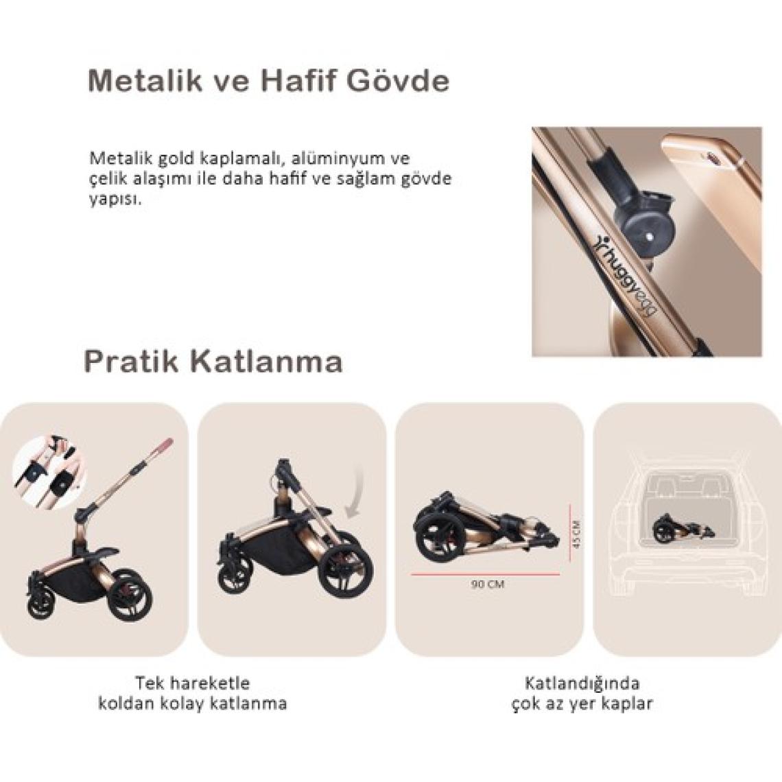 Huggy Egg 6 In 1 Travel Sistem Bebek Arabası Siyah